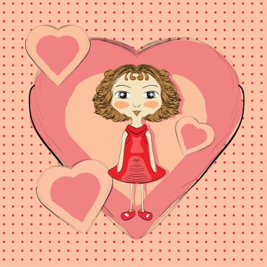 pembe kalpler ile kız