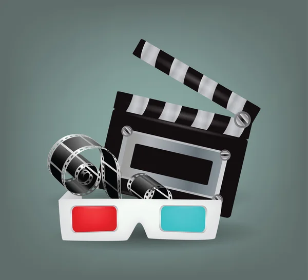 Film obiektów okulary 3d — Wektor stockowy