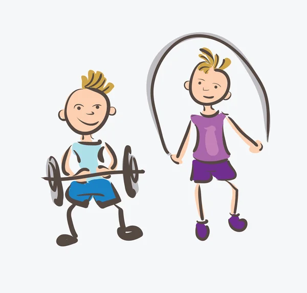 Kids Fitness Sports — Stock Vector