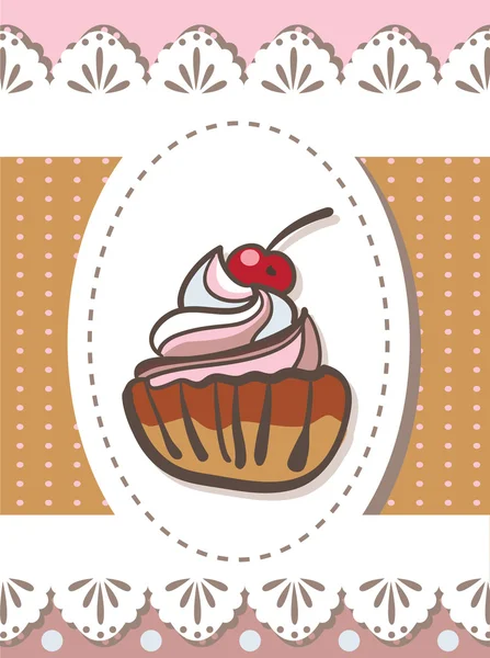 Délicieux croquis cupcake — Image vectorielle