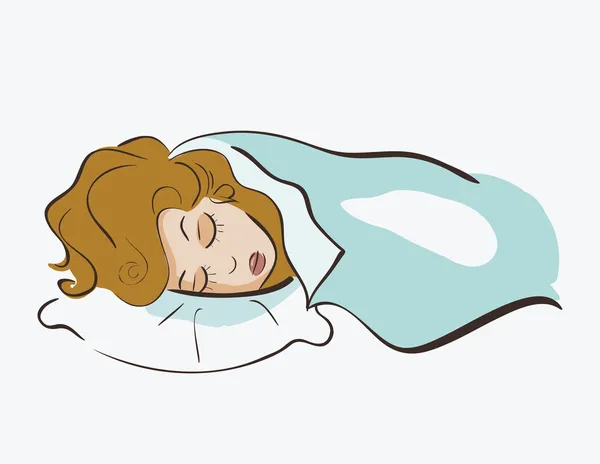 Γυναίκα ύπνου κινουμένων σχεδίων — Διανυσματικό Αρχείο