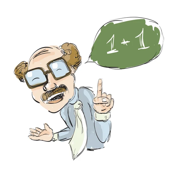 Desenho do professor de matemática — Vetor de Stock