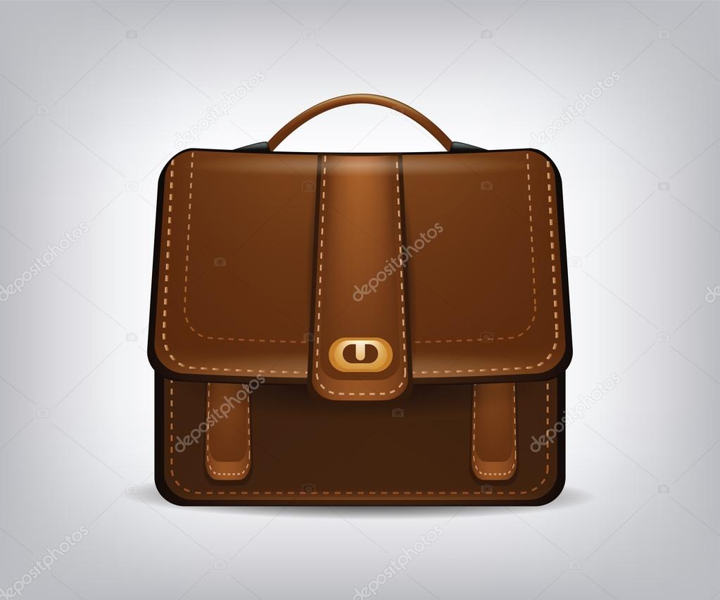 Isolated single briefcase