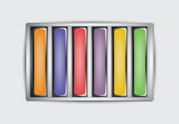 Kolorowy kreda pastelowe pudełko — Wektor stockowy
