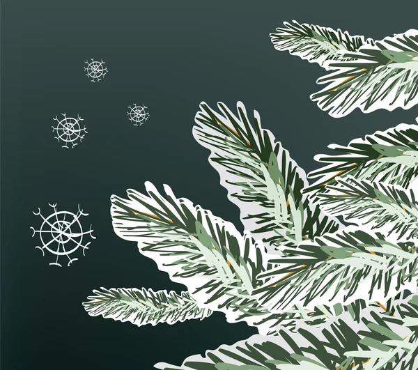 Сосновое дерево Снежные ветви — стоковый вектор