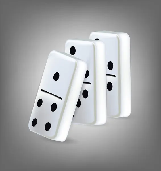 Tiga blok domino - Stok Vektor
