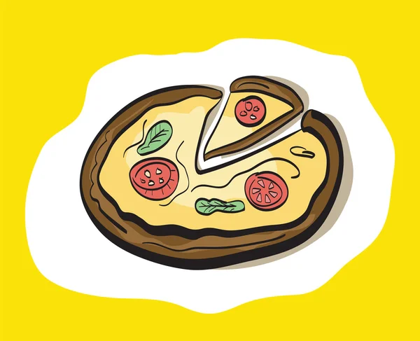 Pizza karikatür — Stok Vektör