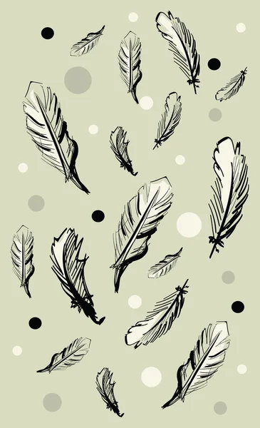 灰色背景上的羽毛 — 图库矢量图片