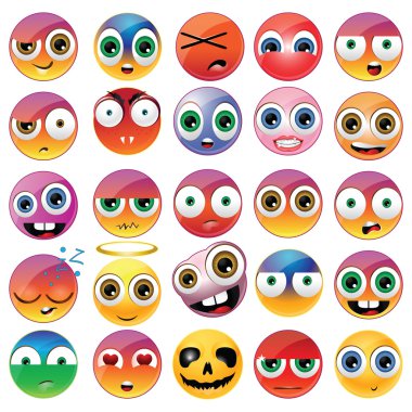 farklı emoji yüzler