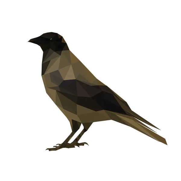 Polygonal crow — Stock Vector