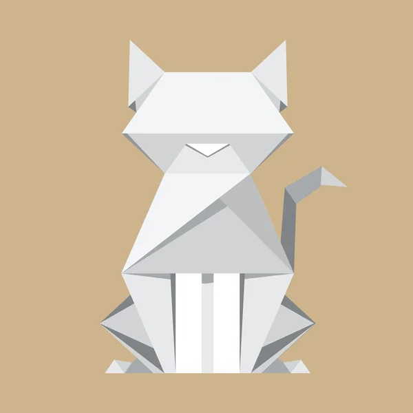 Paper cat origami — Stock Vector