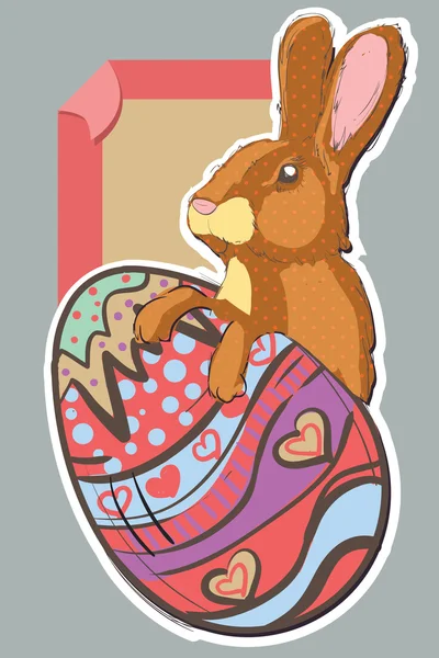 Lapin de Pâques avec oeuf — Image vectorielle