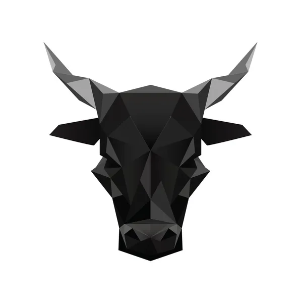 Origami black bull szimbólum — Stock Vector