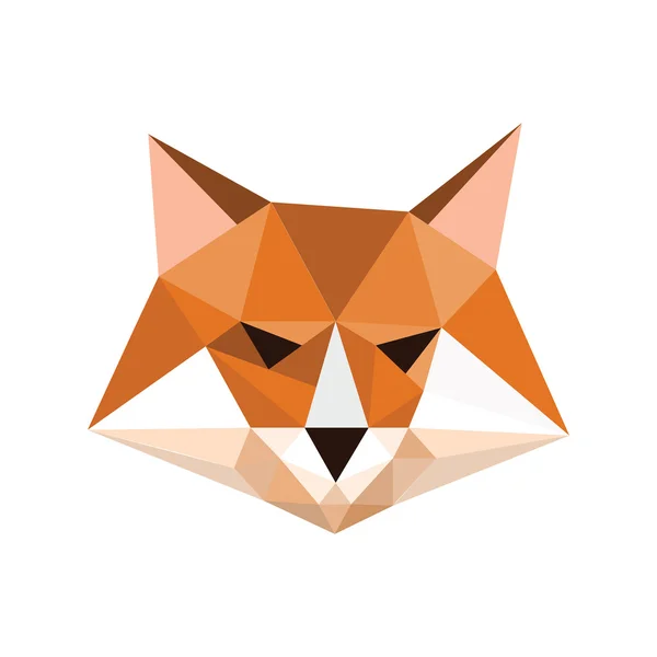 Origami fox portrait — Stock Vector