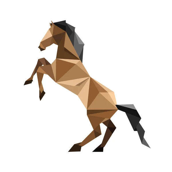 Origami brown horse — Stock Vector