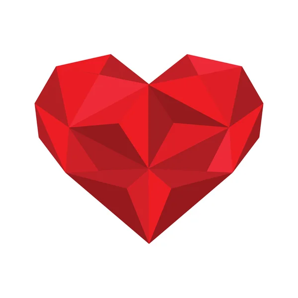 Origami cuore rosso — Vettoriale Stock