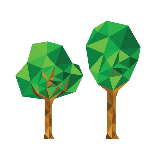 Verschiedener Origami-Baum — Stockvektor