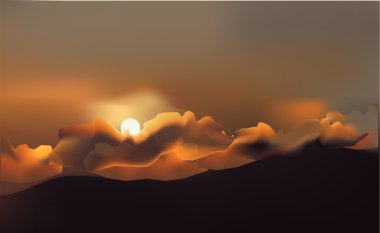 gerçekçi günbatımı manzara