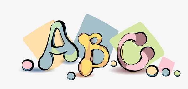 Cartoonbuchstaben abc — Stockvektor