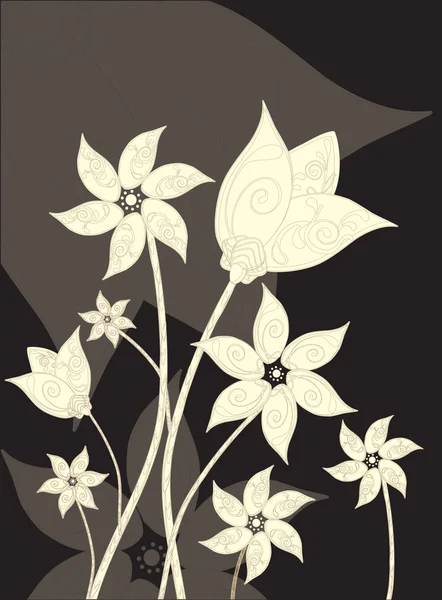 黑暗花卉背景 — 图库矢量图片