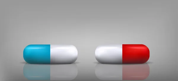 Сині і червоні таблетки — стоковий вектор