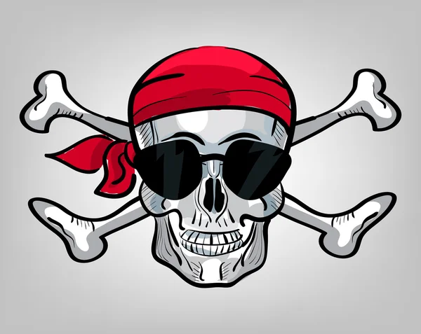 Pirat czaszki z okulary — Wektor stockowy