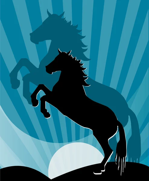 Horse on blue background — Stock Vector