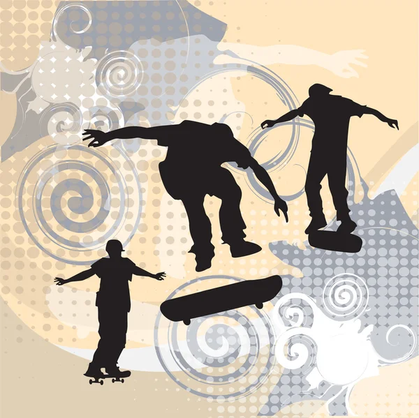 Trois patineurs — Image vectorielle