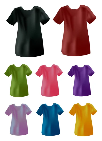 Eight different colors t-shirt — Stock Vector