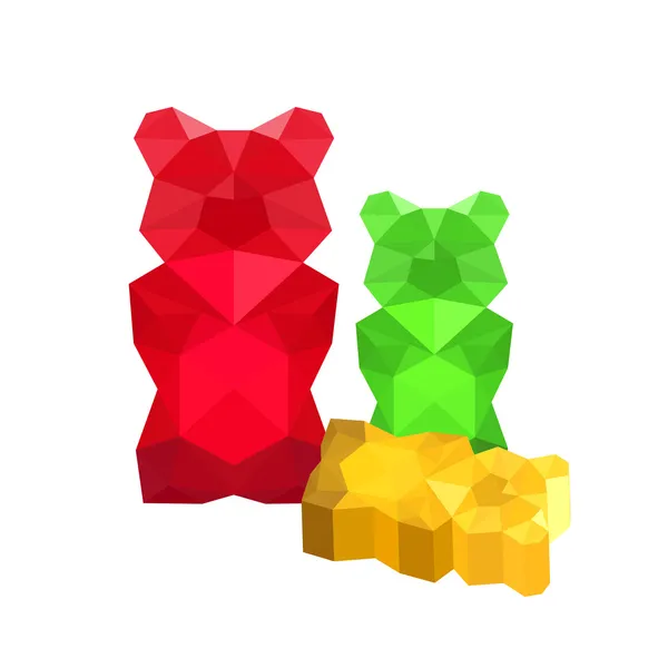 Origami gummy bears Stock Vector