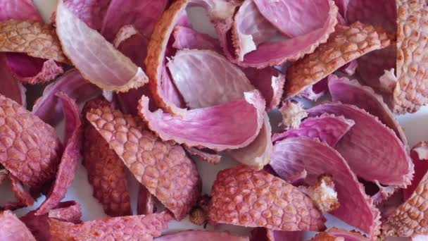 Litchi rouge frais fruits fond de peau — Video