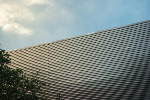 Warehouse Wall Metal Texture Surface Industrial Estate England — Stok fotoğraf