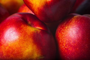 Olgun nektarin meyve arkaplanı yakın plan.