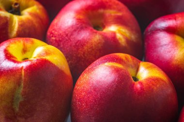 Olgun nektarin meyve arkaplanı yakın plan.