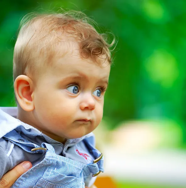 Baby boy portrait outdoor in spring — Stock Photo, Image
