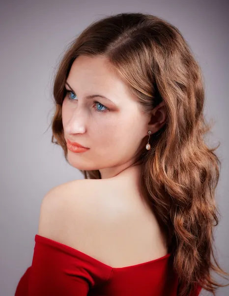 아름 다운 빨간 머리 초상화 — 스톡 사진