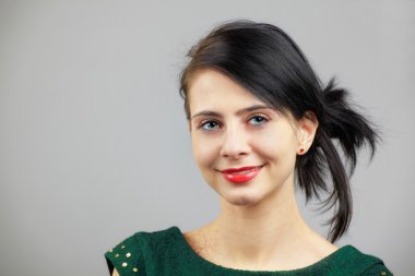 kadın portre üzerinde gri