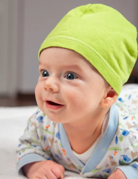 Baby boy at tummy time — Stock Photo, Image