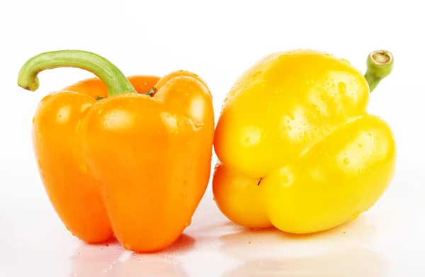 Two fresh peppers closeup — Stock Photo, Image