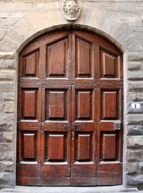 İtalya eski bir ahşap kapı