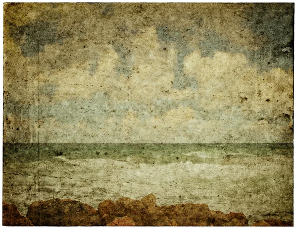 Gammal bild med havsutsikt — Stockfoto