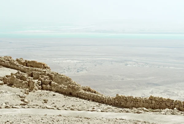 Vista del Mar Muerto desde la fortaleza Masada —  Fotos de Stock