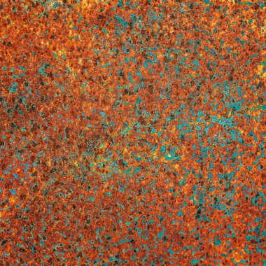 Rusty metal on a square plane 