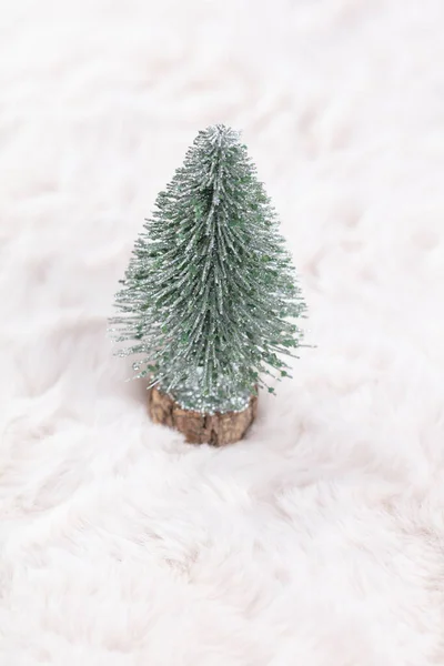 圣诞树和羊毛背景 — 图库照片