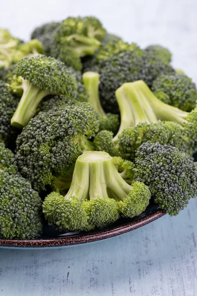 Floretes Verdes Sanos Del Brócoli Crudo Orgánico Listos Para Cocinar — Foto de Stock