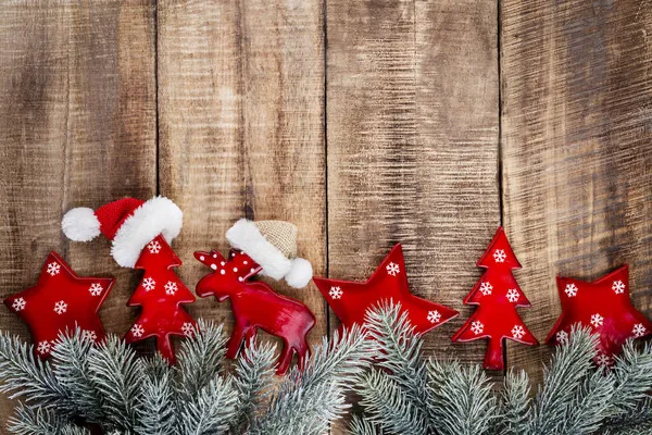 Estrella Navidad Sombrero Santa Decoración Sobre Fondo Azul Pastel —  Fotos de Stock