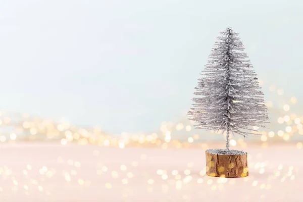 Nový Rok Oslavy Vánoční Pozadí Stromeček Vánoční Koule Dekorace Horní — Stock fotografie