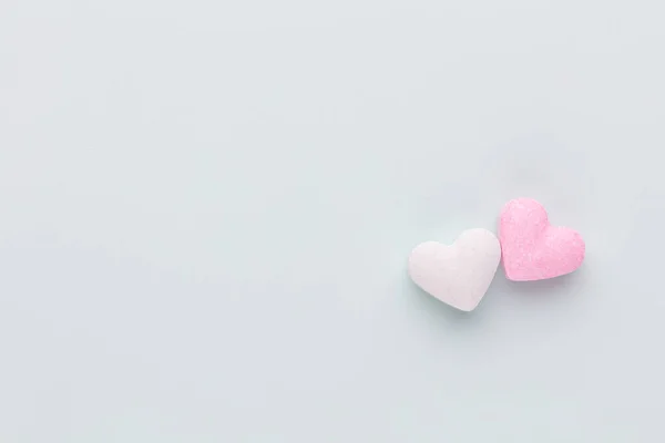 Contexte Saint Valentin Composition Avec Des Cœurs Bonbons Sur Fond — Photo