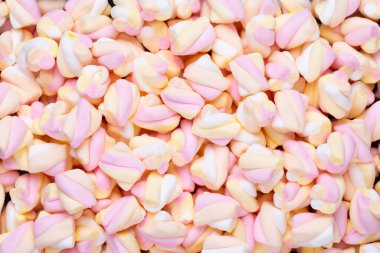 Fotokopi alanı olan renkli marşmelovlar. Üst Manzara. Düz yatıyordu. 