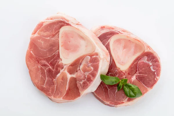 Surowe Mięso Wołowe Wieprzowe Białym Tle — Zdjęcie stockowe